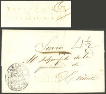 PERU: Official Folded Cover Dated 18/MAR/1835 And Sent To Huanta, With "4½" Rating And Straightline AYACUCHO (44 X 8.5 M - Peru