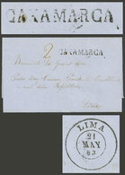 PERU: Entire Letter Dated 12/MAY/1863 Sent To PRESIDENT Pedro Diez Canseco, With "2" Rating In Pen And Straightline CAXA - Peru