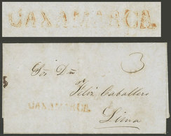 PERU: Entire Letter Dated 13/NO/1856, Sent To Lima With "3" Rating In Pen And CAXAMARCA Mark (51 X 7 Mm) In Red, The Tex - Perú