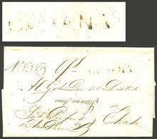 PERU: Folded Cover Sent To Chala, With Black "CAMANA" Mark, Rare In This Color, Very Fine Quality!" - Peru