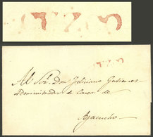 PERU: Folded Cover To Ayacucho, With The Straightline "CUZCO" Mark In Red (28 X 6 Mm), Excellent!" - Perú