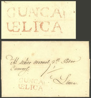 PERU: Folded Cover Sent To Lima, With "1½" Rating And 2-line "GUANCA-UELICA" Mark, Excellent Quality, Rare!" - Peru