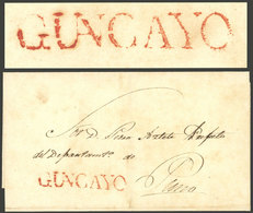 PERU: Folded Cover Sent To Puno With The Mark "GUANCAYO" (Huancayo) Perfectly Applied, Excellent And Very Rare!" - Peru