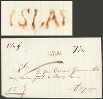 PERU: Folded Cvoer Sent To Arequipa With "7½" Rating In Pen Along "YSLAY" In Rust Red Very Well Applied, Handsome!" - Peru