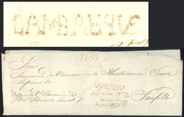 PERU: Official Folded Cover Dated 28/AU/1845, Sent To Trujillo With "22½" Rating And Red "LAMBAEQUE" (55 X 9.5 Mm) Very  - Perú