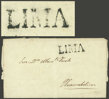 PERU: Entire Letter Sent To Huancavelica On 27/MAY/1838 With The Mark LIMA (34 X 11 Mm) Very Well Applied! - Peru