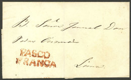 PERU: Folded Cover Sent To Lima With The Marks "PASCO" And "FRANCA" In Rust Red Perfectly Applied, Excellent Quality!" - Peru