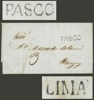 PERU: Entire Letter Dated Dolores, 17/AP/1851, Sent To Yungay With "3" Rating And Black Straightline "PASCO" Mark, LIMA  - Peru