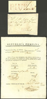 PERU: Cover (with Original Content, Note Dated 8/OC/1834), Sent To Trujillo With Straightline "PIURA" Mark In Red (34 X  - Peru