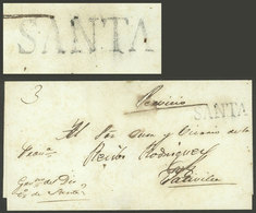 PERU: Official Folded Cover To Pativilca, With "3" Rating And Black "SANTA" Mark, VF Quality!" - Peru