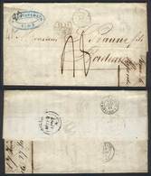 PERU: Complete Folded Letter Sent From Lima To Bordeaux On 12/MAY/1857 By British Mail, With A Large Number Of Transit A - Pérou