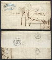 PERU: Complete Folded Letter Sent From Lima To Bordeaux On 12/MAY/1857 By British Mail, With A Large Number Of Transit A - Peru