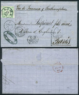 PERU: Entire Letter Sent From Lima To Paris On 13/JUL/1869 By British Mail, Franked By Sc.14, Lima Datestamp, With Sever - Peru