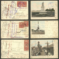 PERU: LONG JOURNEY TO DESTINATION: 3 Postcards With Very Nice Views Of Lima Sent In 1902 Originally To Berlin (Germany)  - Peru