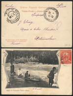 PERU: Postcard (view: "Balsa De Naturales Perené") Franked With 2c. And Sent To RUSSIA On 18/JUN/1904, With Arrival Canc - Peru