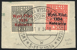 POLAND: Sc.280/1, On Fragment With Special Postmark Of The Exposition, VF Quality! - Altri & Non Classificati