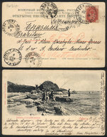 RUSSIA: Postcard With View Of "Odessa Fishermen" Sent To Brazil On 30/AP/1901, Written In ESPERANTO, Good Cancels, Very  - Otros & Sin Clasificación