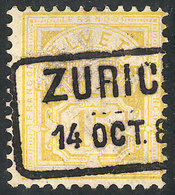 SWITZERLAND: Sc.81, 1882 15c. Yellow, Used, Very Fine Quality! - Andere & Zonder Classificatie