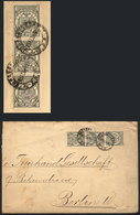 TRANSVAAL: Cover Sent From Johannesburg To Berlin On 18/FE/1895 Franked With 12p. (Sc.129 Strip Of 3), With Transit And  - Transvaal (1870-1909)