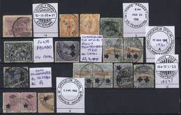 URUGUAY: POSTMARKS: Stockcard With 16 Stamps With Interesting Cancels, VF Quality, Interesting! - Uruguay