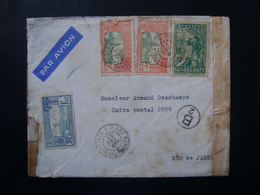 GUADALUPE / GUADELOUPE  - RARE LETTER SENT FROM POINTE A PITRE TO BRAZIL OPENED BY CENSOR IN 1941 IN THE STATE - Storia Postale