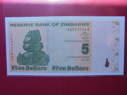 ZIMBABWE 5 $ 2009 PEU CIRCULER/NEUF - Zimbabwe