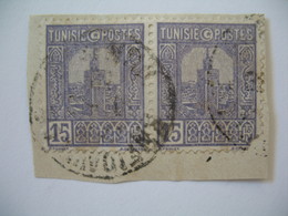 Tunisie   Oblitération  Choisies  de Enfidaville   Bloc De 2   Sur Fragment   Voir Scan - Used Stamps