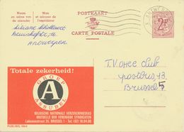 BELGIUM BRUXELLES-BRUSSEL P 4 SC On The Bs. + Machine Pmk ANTWERPEN X On Front 1962 Postal Stationery 2 F PUBLIBEL 1864 - Autres & Non Classés
