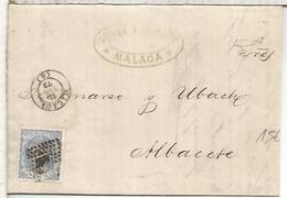 MALAGA A ALBACETE 1873 ENVUELTA SELLO MATRONA - Storia Postale