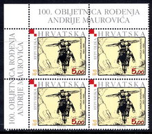 CROATIA 2001 Maurovic Centenary Block Of 4  MNH / **.  Michel 566 - Croatie