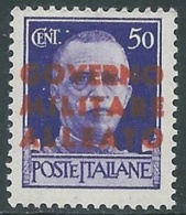 1943 OCCUPAZIONE ANGLO AMERICANA NAPOLI 50 CENT MNH ** - RA10-5 - Occ. Anglo-américaine: Naples