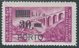 1946 ISTRIA E SLOVENO SEGNATASSE 30 SU 30 LIRE MH * - RA9-2 - Joegoslavische Bez.: Istrië