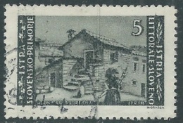 1946 ISTRIA E SLOVENO USATO TIRATURA DI ZAGABRIA 5 LIRE - RA11-8 - Joegoslavische Bez.: Istrië