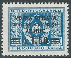 1947 OCC. JUGOSLAVA LITORALE SLOVENO 1,50 LIRE SU 0,50 MNH ** - RA10-4 - Yugoslavian Occ.: Slovenian Shore