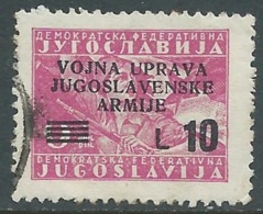 1947 OCC. JUGOSLAVA LITORALE SLOVENO USATO 10 LIRE SU 9 D - RA7-7 - Yugoslavian Occ.: Slovenian Shore