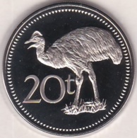 Papua New Guinea 20 Toea 1975 FM. Casoar,  Copper-Nickel. BU , UNC,  KM# 5 - Papua New Guinea