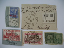 Tunisie Lot Oblitération  Choisies  de EL Aroussa  Sur Fragment   Voir Scan - Used Stamps