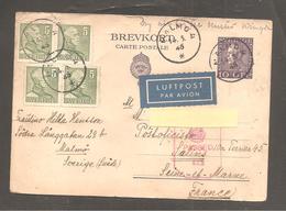 CARTE     MALMO    SUEDE   1945   Par Avion - Other & Unclassified