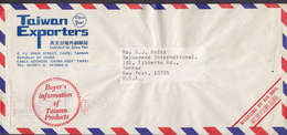 Taiwan TAIWAN EXPORTS, TAXE PERCUE TAIPEI 1975 Cover Brief YONKERS United States Magazine By Air Mail - Cartas & Documentos