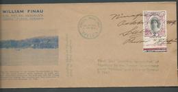 Tonga 1947 Niuafo'ou Evacuation Cover With 2d Queen Salote Single Tied By Manuscript Cancel , Sealed 50 Mm Tear At Base - Tonga (...-1970)