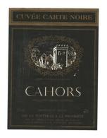Etiquette De VIN DE CAHORS " Cuvée Carte Noire - La Barbacane Et La Tour St Jean " - Cahors