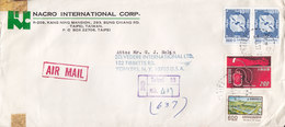 Taiwan NANCRO INTERNATIONAL CORP. Registered Air Mail TAIPEI 1977 Cover Brief YONKERS United States Fish Blood Donor - Cartas & Documentos