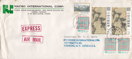 Taiwan NACRO INTERNATIONAL CORP. Boxed Air Mail EXPRESS , TAIPEI 1977 Cover Brief YONKERS United Gemälde Yang Wei-chen - Storia Postale