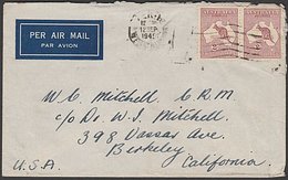 AUSTRALIA - USA 1945 ROO AIRMAIL COVER 4s RATE - Briefe U. Dokumente