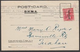 NEW ZEALAND 1932 OHMS STATIONERY POSTCARD 1d ADMIRAL OFFICIAL - Postal Stationery