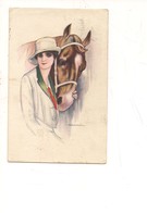 P140 Illustratori DONNINE CAVALLO NANNI 257-5 1918  VIAGGIATA - Nanni