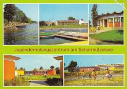 AK Jugenderholungszentrum Am Scharmützelsee - Mehrbildkarte - Strand Hafen Café Bungalows Volleyballplatz  (42312) - Bad Saarow