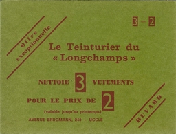 BUVARD " Le Teinturier Du Longchamps , UCCLE " - Textilos & Vestidos