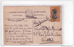 CONGO BELGE, 15 Centimes, CP écrite Boma 1912 , Griffe " Paquebot " ( Cachet La Rochelle ), CP Cie Belge Maritime - Gebruikt