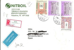 LETTER 1997 REGISTERED  VARPALOTA - Lettres & Documents